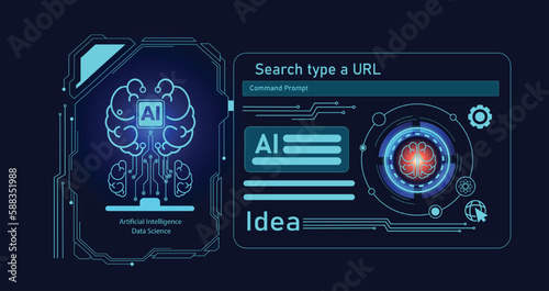 artificial intelligence and data science icon element design. vector illustration