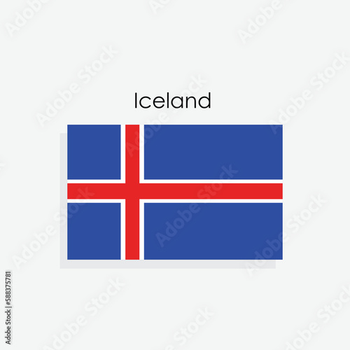 Iceland flag country vector flag