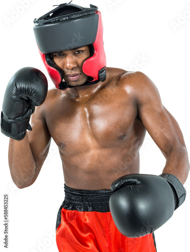 Boxer performing boxing stance