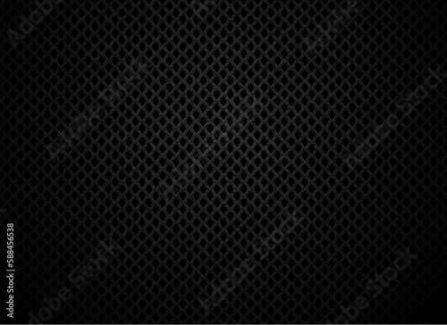 Vector black nylon fabric pattern background. Black gray color abstract fishnet cloth material wallpaper. Polyamide fiber mesh web texture or presentation background