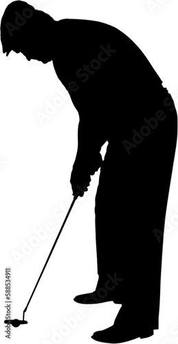 Golfer playing golf