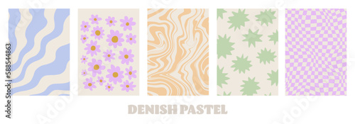 Abstract retro aesthetic backgrounds, danish pastel 