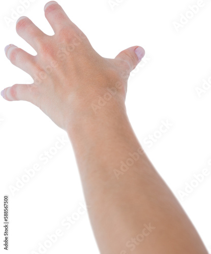 Woman presenting with her hand