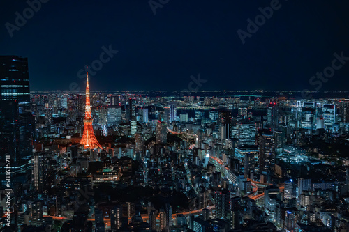 東京タワーとビル群の夜景