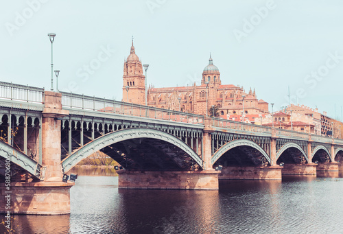Cathedral and bridge of Salamanca, Castile and leon in SPain