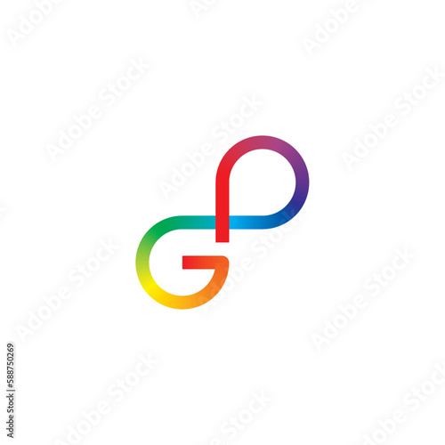 letter g and p gp logo vector