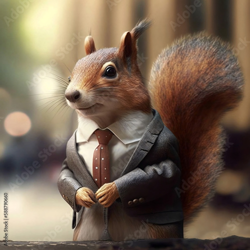 squirrel in the bussiness suit profesional