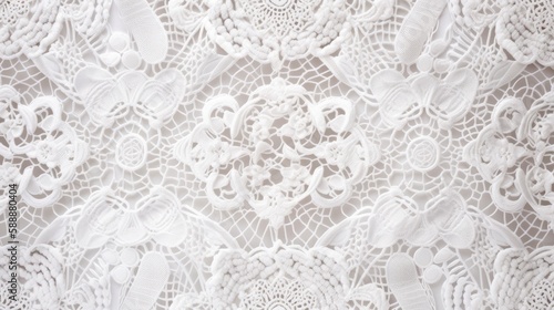 White lace texture background. Generative ai.