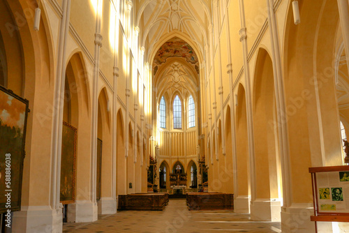 Interior of the Church of the Assumption of Our Lady and Saint John the Baptist in the town of Kutná Hora, Czech Republic