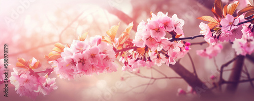 sakura flowers, cherry blossom, spring background