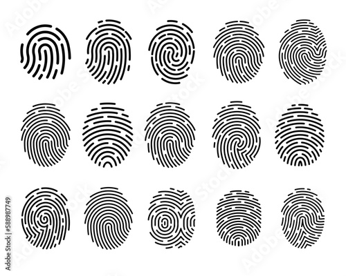 fingerprint icon Signature concept for password encryption. to protect information