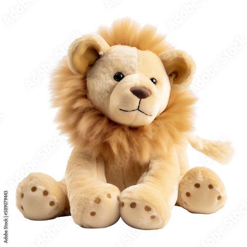 Lion Plush Toy: The King of Cute in Close-up. Generative AI
