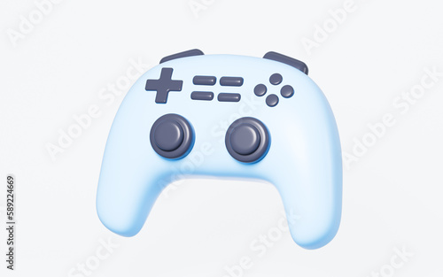 Cartoon gamepad in the white background, 3d rendering.