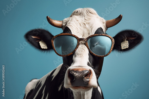 Funny Cow with Sunglasses