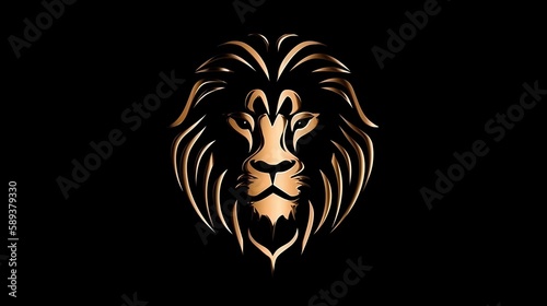 Stylized Lion Logo, Made with Generative AI
