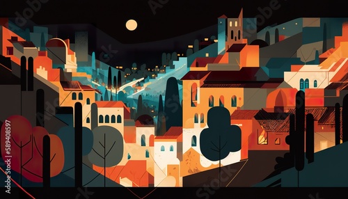 jerusalem night cityscape (ai generate)