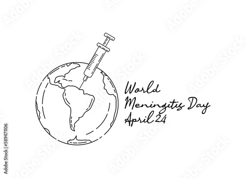 line art of world meningitis day good for world meningitis day celebrate. line art. illustration.