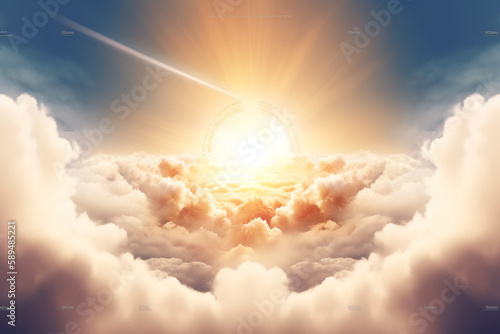 God light in heaven visualization. Generative AI