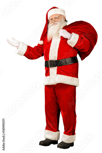 Portrait of smiling santa claus on white background