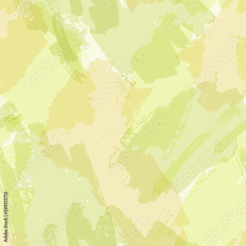 Abstract watercolor seamless pattern in fresh green colors