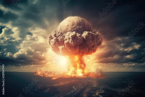 核ミサイルの核爆発による地球滅亡の瞬間、第三次世界大戦の始まり