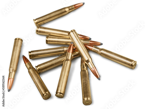 Bullets isolated on white background