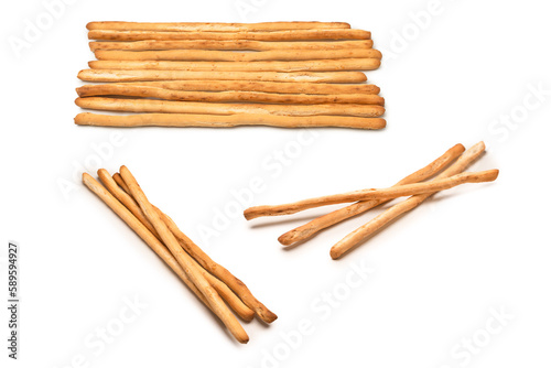 Bread sticks isolated on white background.