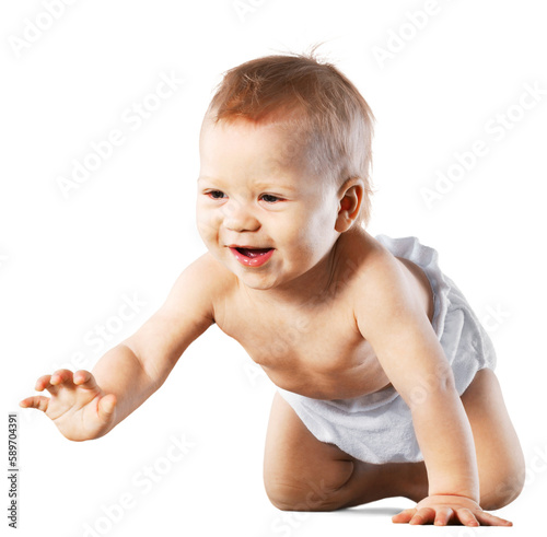 Baby child cute crawling happy toddler boy