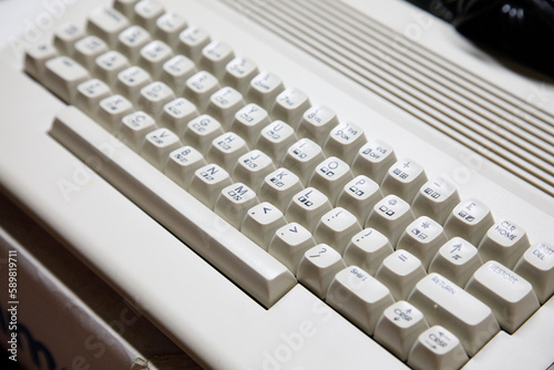 close up of a commodore keyboard