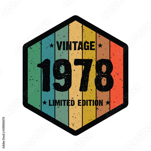 1978 Vintage Retro Limited Edition t shirt Design Vector