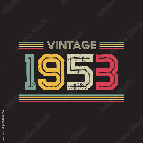 1953 vintage retro t shirt design, vector