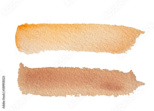 Contemporary artistic Brown abstractive watercolor spot isolated on a white background