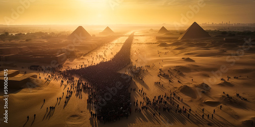 The Exodus from Egypt, wide. Generative AI
