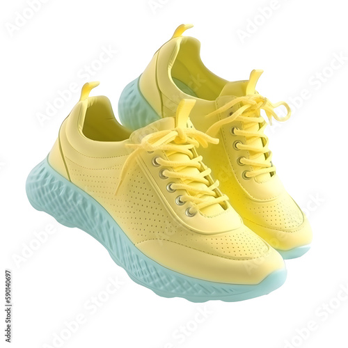 Bright sports shoes on a transparent background