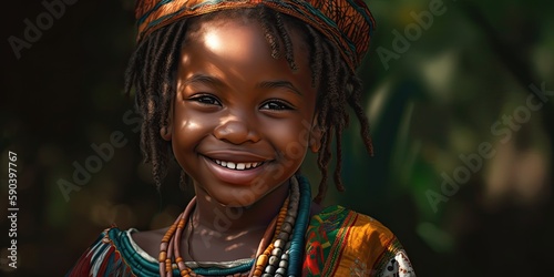 Jamaican girl illustration by generative AI