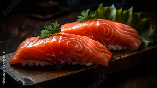 Notable for its raw salmon offerings like sashimi