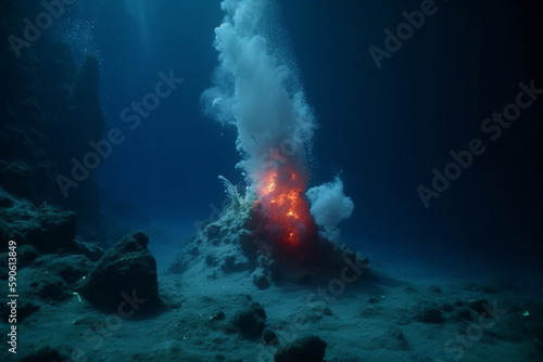 hydrothermal vents underwater cinematic Generative AI