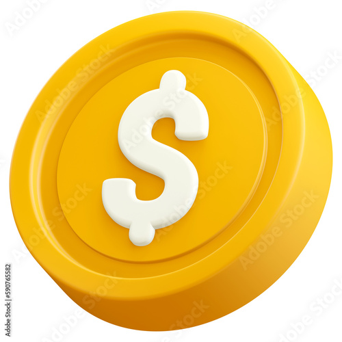 gold coin with dollar sign