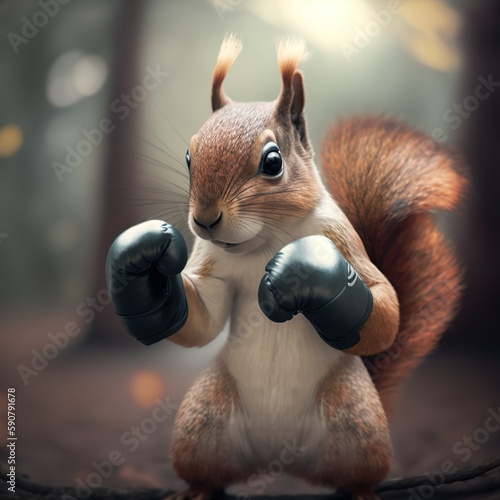 squirrel with boxing gloves