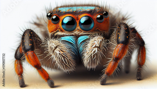 Spooky Tarantula, Dangerous Fang, Insect in Close up generated by AI