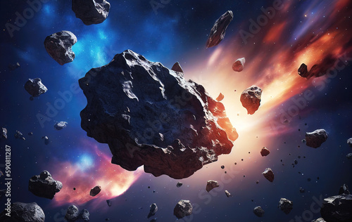 AI artificial intelligence technology generated space meteorite