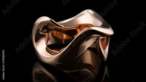 A ring with a unique, abstract shape that resembles a modern sculpture Generative AI