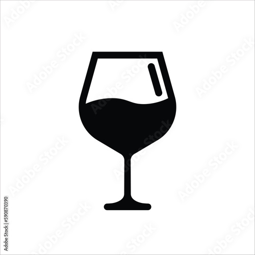 Wineglass vector icon. Glass flat sign design. Glass stemware symbol pictogram. UX UI wine glass icon