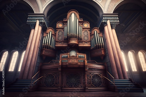 organ in the church created using AI Generative Technology