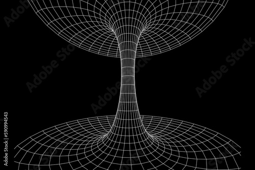 Wormhole tunnel mesh objects wireframe vector
