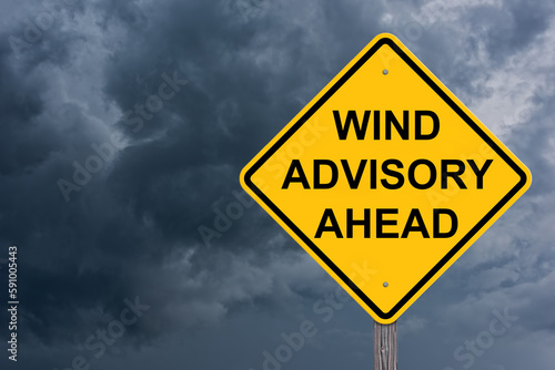 Wind Advisory Warning Sign
