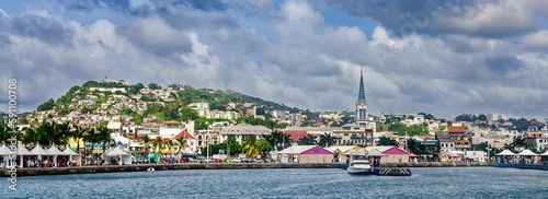 Bridge against the beautiful cityscape of Georgetown in Guyana