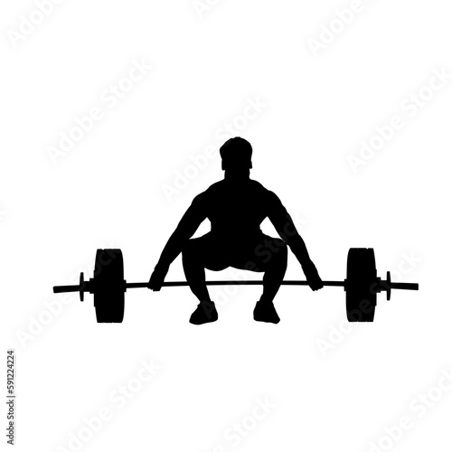 weightlifting, weightlifter silhouette isolated