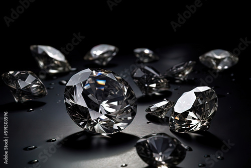 diamonds scattered on a unique surface