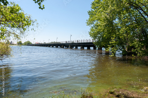 The Fox Cities Trestle - Friendship Trail Bridge Across Little Lake Butte des Morts at Fritsie Park, Neenah, Wisconsin